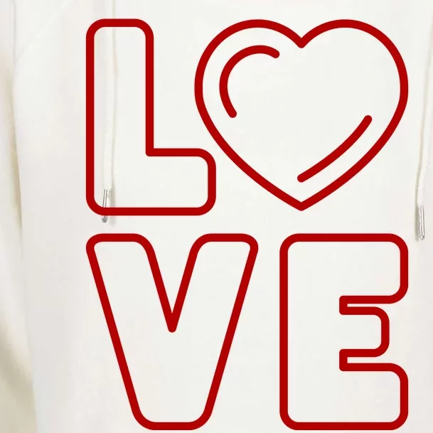 Love Heart Cute Romantic Gift Womens Funnel Neck Pullover Hood