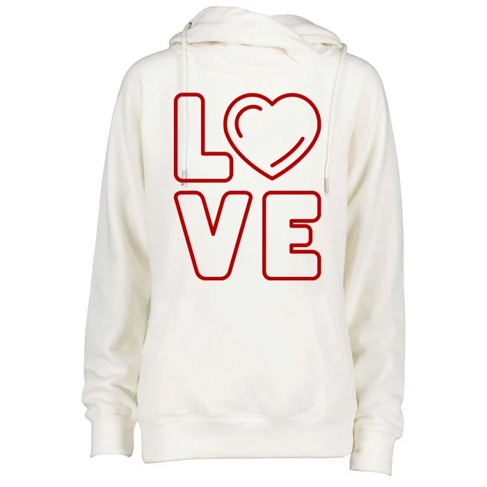 Love Heart Cute Romantic Gift Womens Funnel Neck Pullover Hood