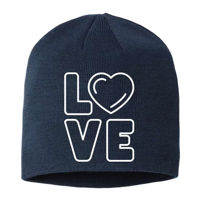 Love Heart Cute Romantic Gift 8 1/2in Sustainable Knit Beanie