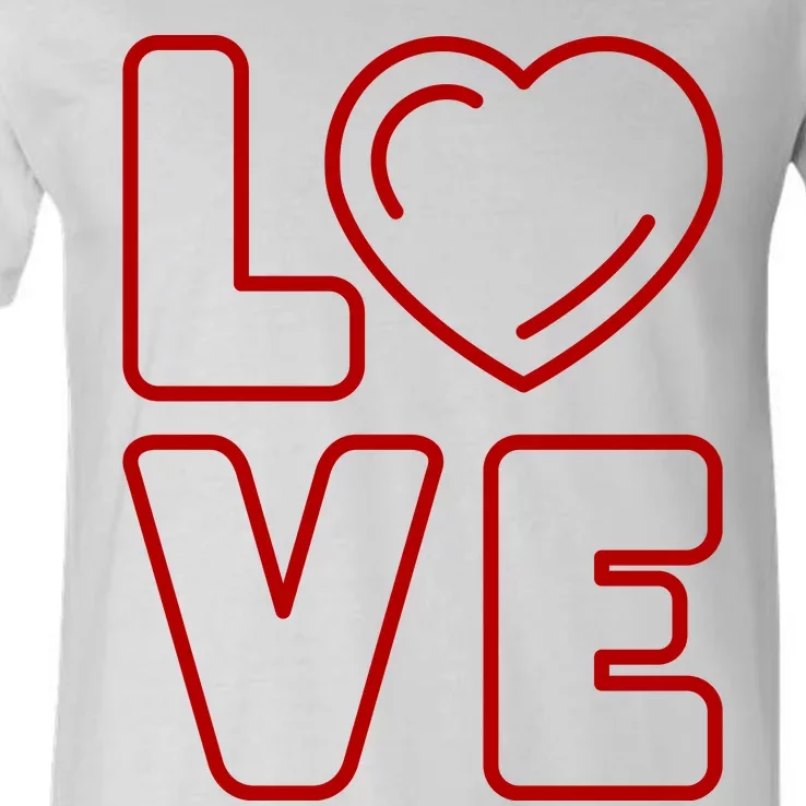 Love Heart Cute Romantic Gift V-Neck T-Shirt