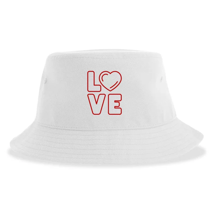 Love Heart Cute Romantic Gift Sustainable Bucket Hat