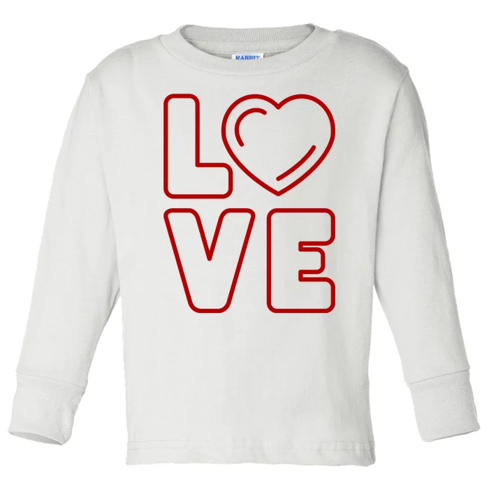 Love Heart Cute Romantic Gift Toddler Long Sleeve Shirt