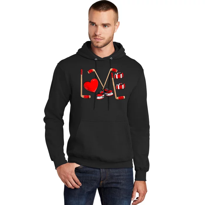 Love Hockey Cute Valentines Hoodie