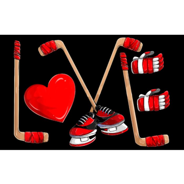 Love Hockey Cute Valentines Bumper Sticker