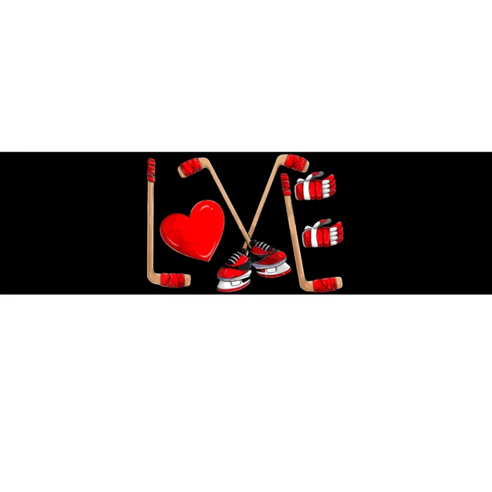 Love Hockey Cute Valentines Bumper Sticker