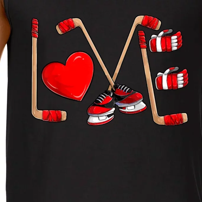 Love Hockey Cute Valentines Comfort Colors® Tank Top