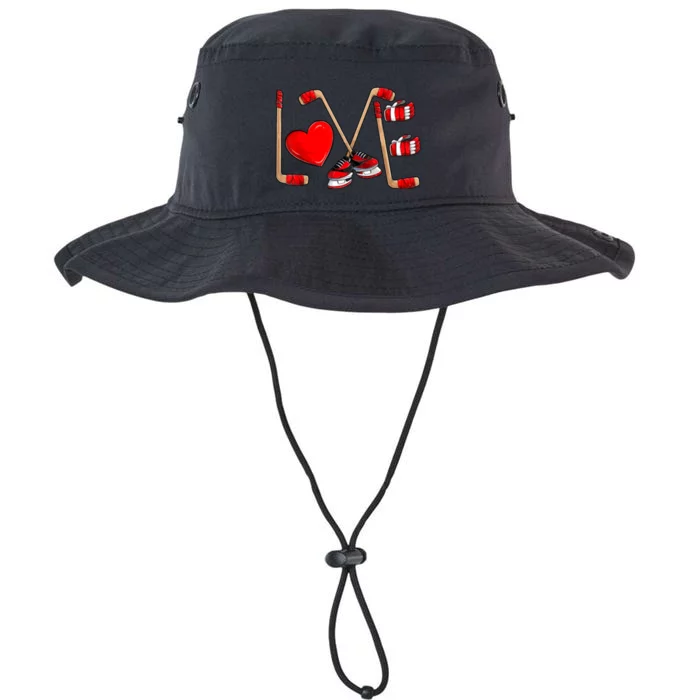 Love Hockey Cute Valentines Legacy Cool Fit Booney Bucket Hat