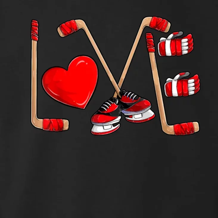 Love Hockey Cute Valentines Toddler Hoodie