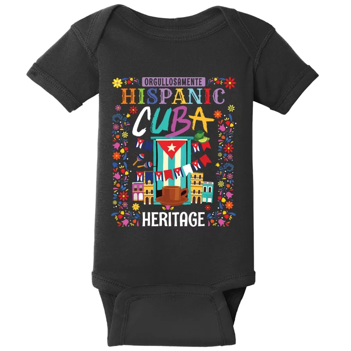 Latin Heritage Cuban Flag Outfit Idea For Women & Cuba Flag Baby Bodysuit