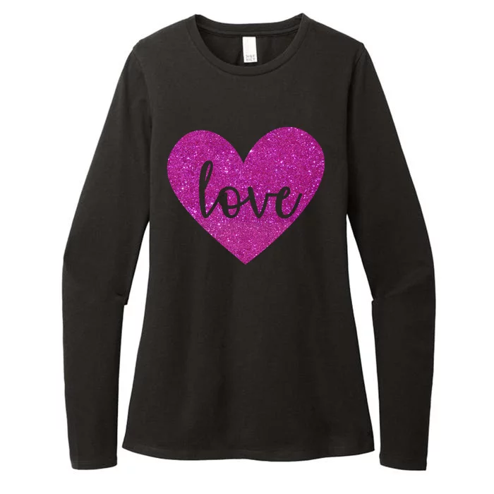 Love Heart Cute Valentine Womens CVC Long Sleeve Shirt