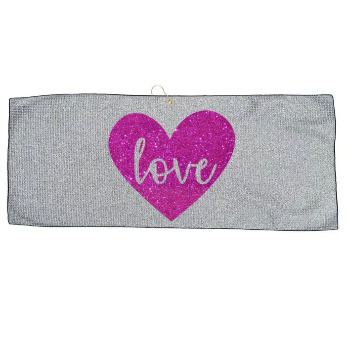 Love Heart Cute Valentine Large Microfiber Waffle Golf Towel