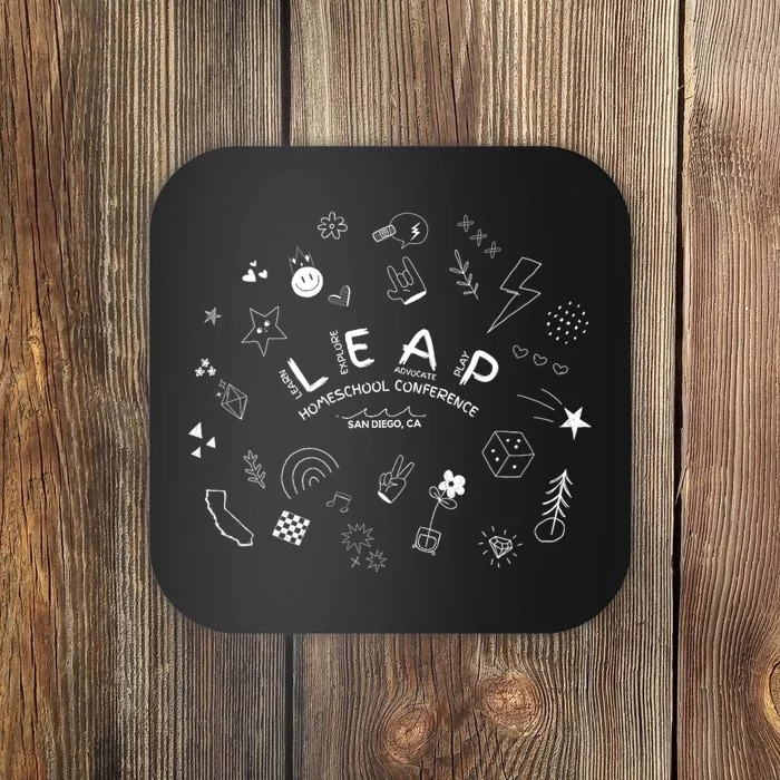 Leap Homeschool Conference Merch White Print Coaster