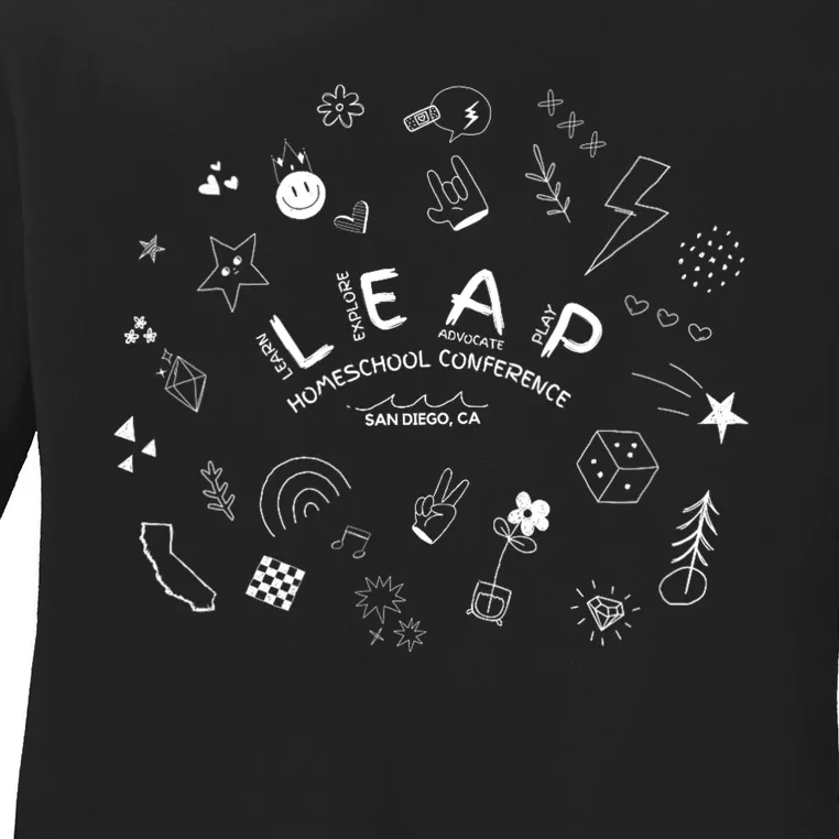 Leap Homeschool Conference Merch White Print Ladies Long Sleeve Shirt