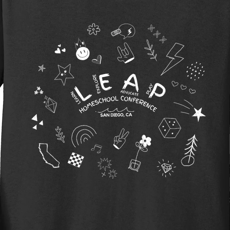 Leap Homeschool Conference Merch White Print Kids Long Sleeve Shirt