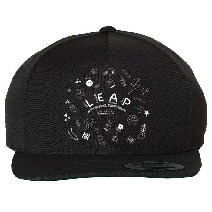 Leap Homeschool Conference Merch White Print Wool Snapback Cap