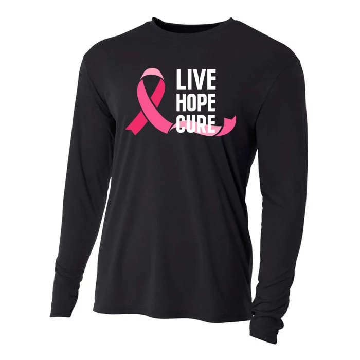 Live Hope Cure Breast Cancer Awareness Ribbon Cooling Performance Long Sleeve Crew