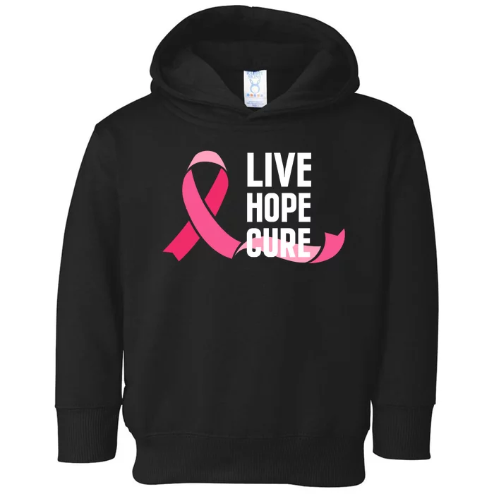 Live Hope Cure Breast Cancer Awareness Ribbon Toddler Hoodie