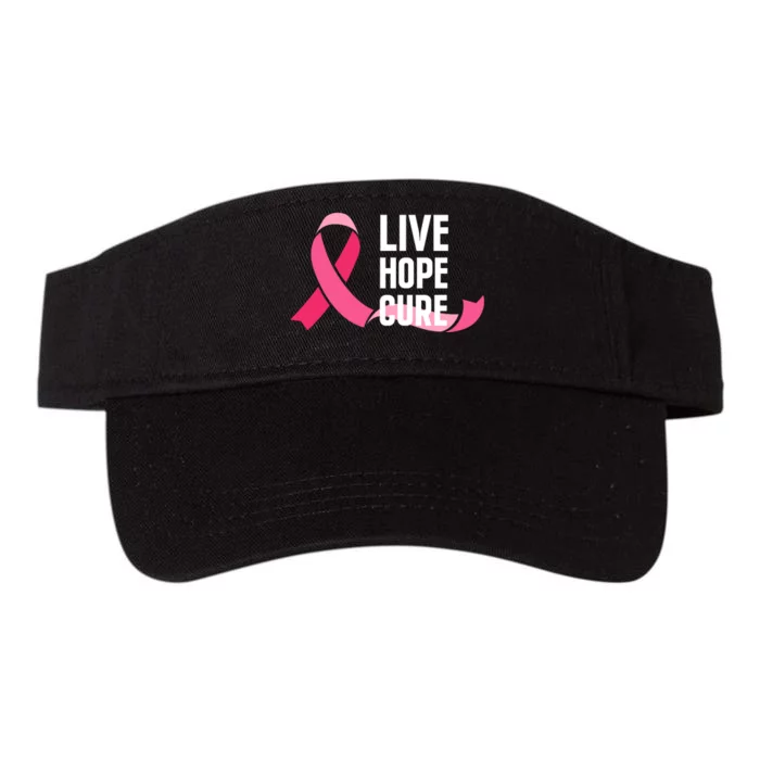 Live Hope Cure Breast Cancer Awareness Ribbon Valucap Bio-Washed Visor