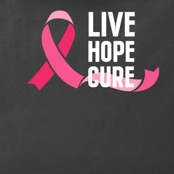 Live Hope Cure Breast Cancer Awareness Ribbon Zip Tote Bag