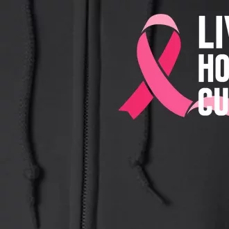 Live Hope Cure Breast Cancer Awareness Ribbon Full Zip Hoodie