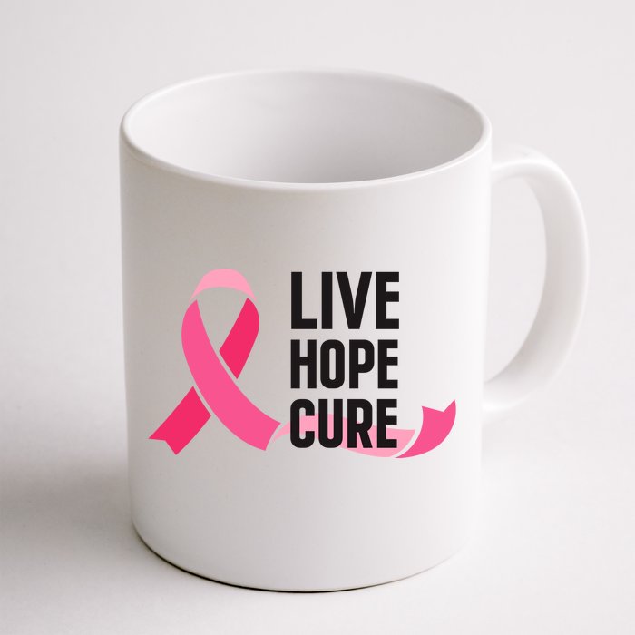 Live Hope Cure Breast Cancer Awareness Ribbon Front & Back Coffee Mug