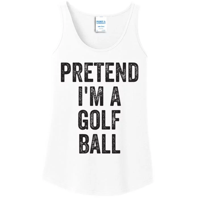 Lazy Halloween Costume Gift Pretend Im A Golf Ball Ladies Essential Tank