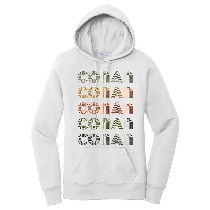 Love Heart Conan Grunge Vintage Style Black Conan Women's Pullover Hoodie