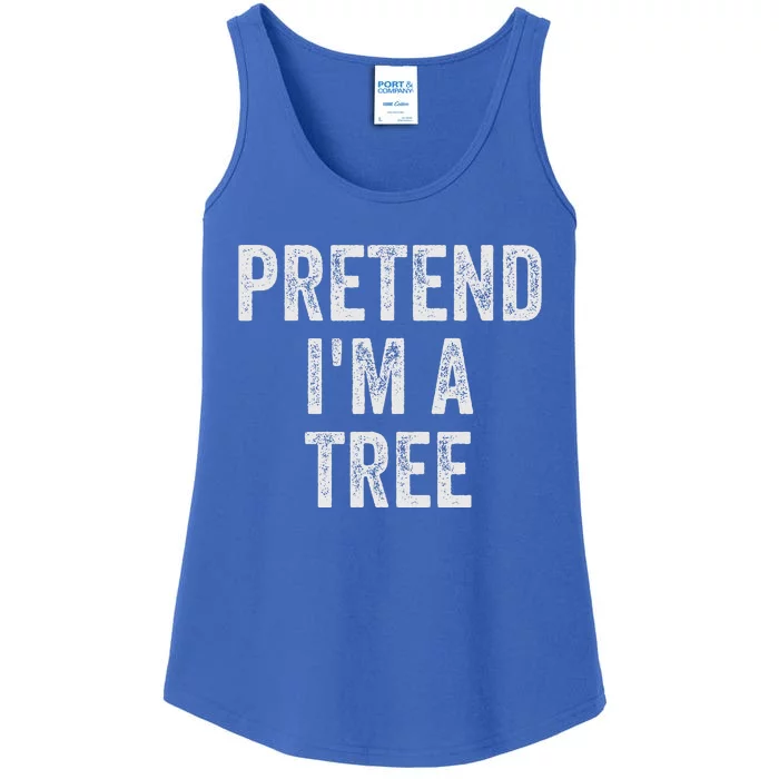 Lazy Halloween Costume Simple Easy Pretend Im A Tree Ladies Essential Tank