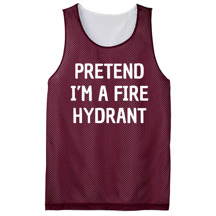 Lazy Halloween Costume Shirt Gift Pretend I'm A Fire Hydrant Mesh Reversible Basketball Jersey Tank