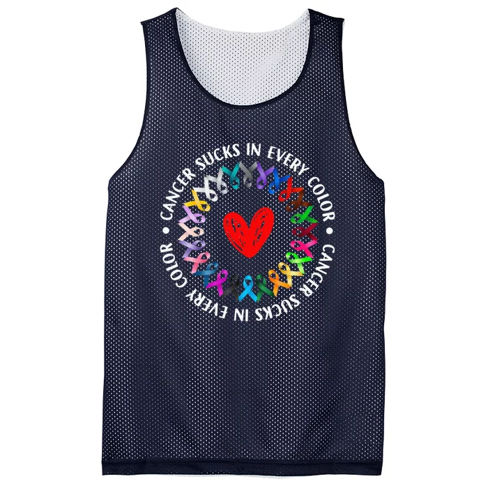 Love Hope Cure Cancer Awareness World Cancer Mesh Reversible Basketball Jersey Tank