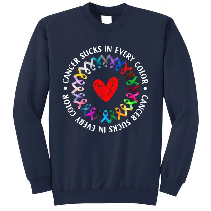 Love Hope Cure Cancer Awareness World Cancer Tall Sweatshirt