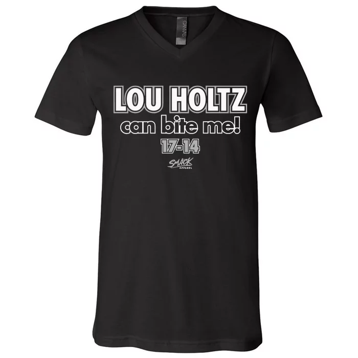 Lou Holtz Can Bite Me V-Neck T-Shirt