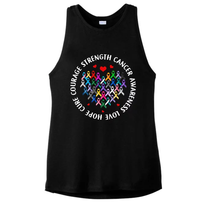 Love Hope Cure Cancer Awareness World Cancer Ladies Tri-Blend Wicking Tank