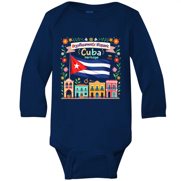 Latin Heritage Cuban Flag Outfit Idea For Wo & Cuba Flag Baby Long Sleeve Bodysuit