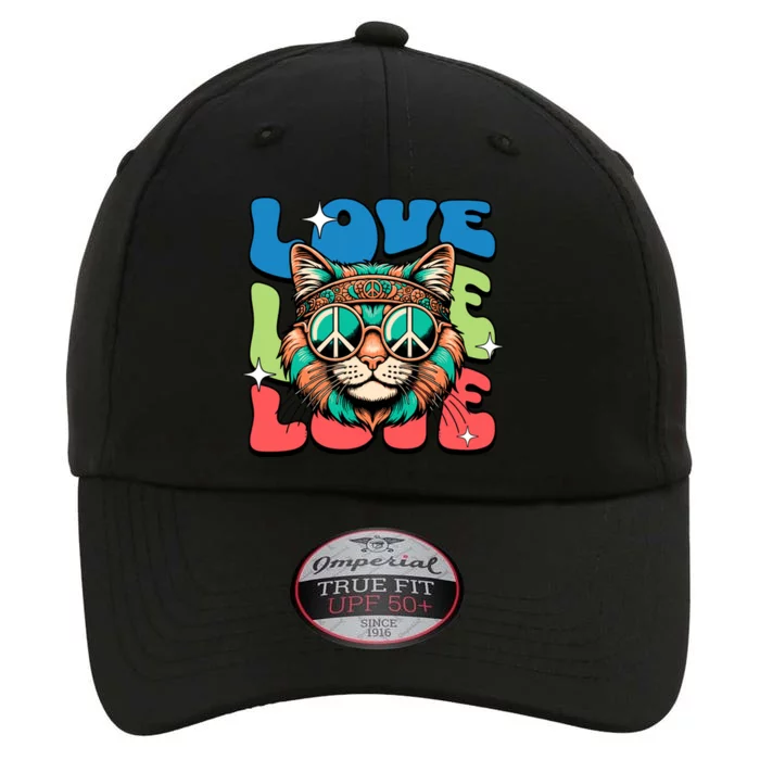 Love Hippie Cat Retro 80s Peace The Original Performance Cap