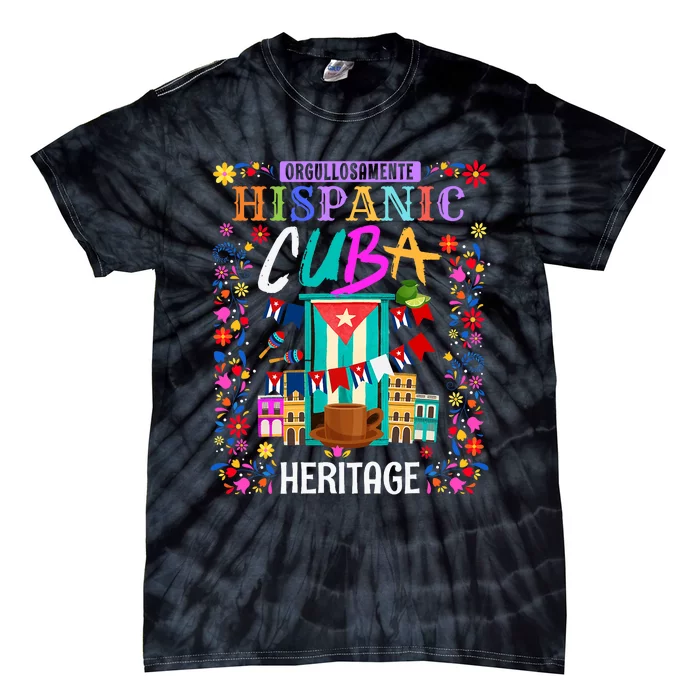 Latin Heritage Cuban Flag Outfit Idea For Women & Cuba Flag Tie-Dye T-Shirt