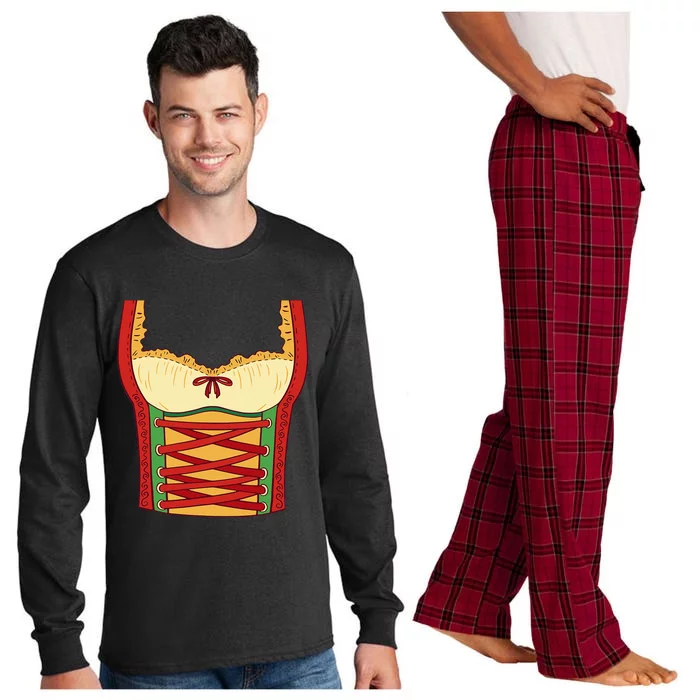 Lazy Halloween Costume German Oktoberfest Funny Long Sleeve Pajama Set