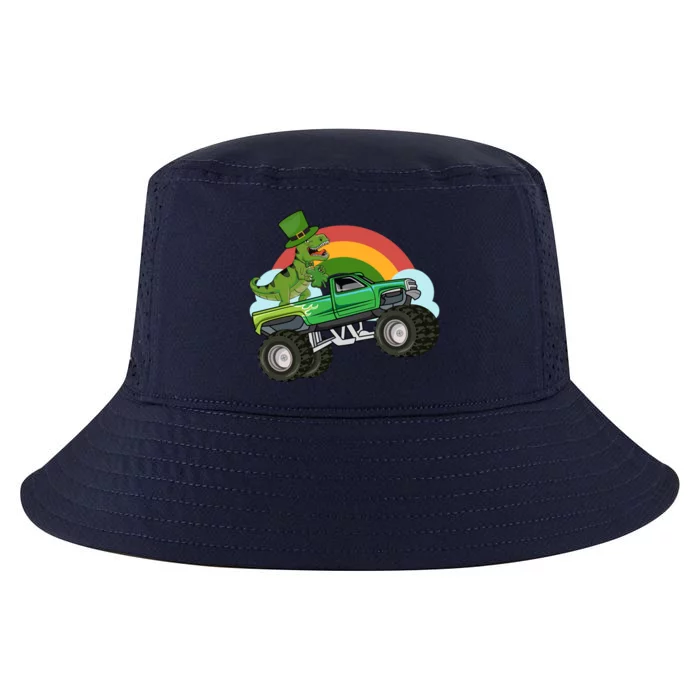 Leprechaun Hat Dino Riding Monster Truck St Patricks Day Gift Cool Comfort Performance Bucket Hat