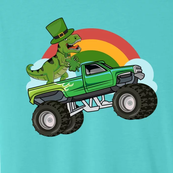 Leprechaun Hat Dino Riding Monster Truck St Patricks Day Gift ChromaSoft Performance T-Shirt