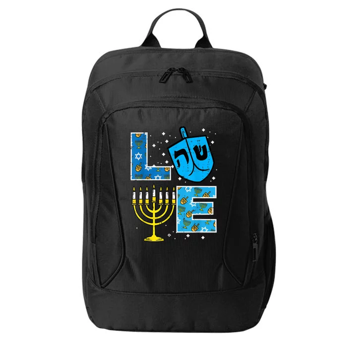 Love Hanukkah Dreidel Menorah Jewish Chanukah City Backpack