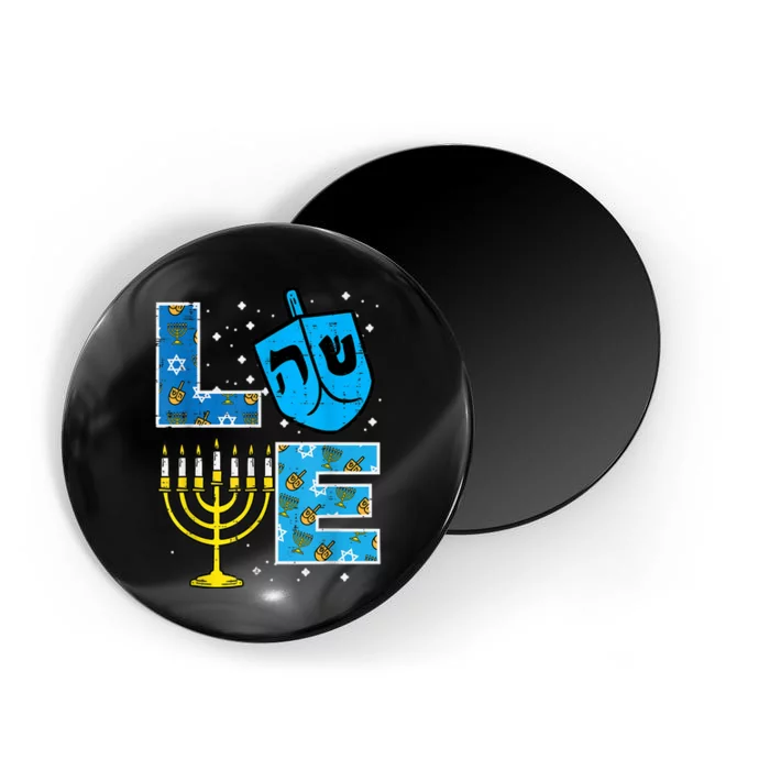 Love Hanukkah Dreidel Menorah Jewish Chanukah Magnet