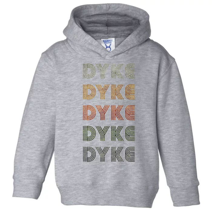 Love Heart Dyke Grunge Vintage Style Black Dyke Toddler Hoodie