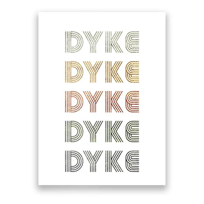 Love Heart Dyke Grunge Vintage Style Black Dyke Poster