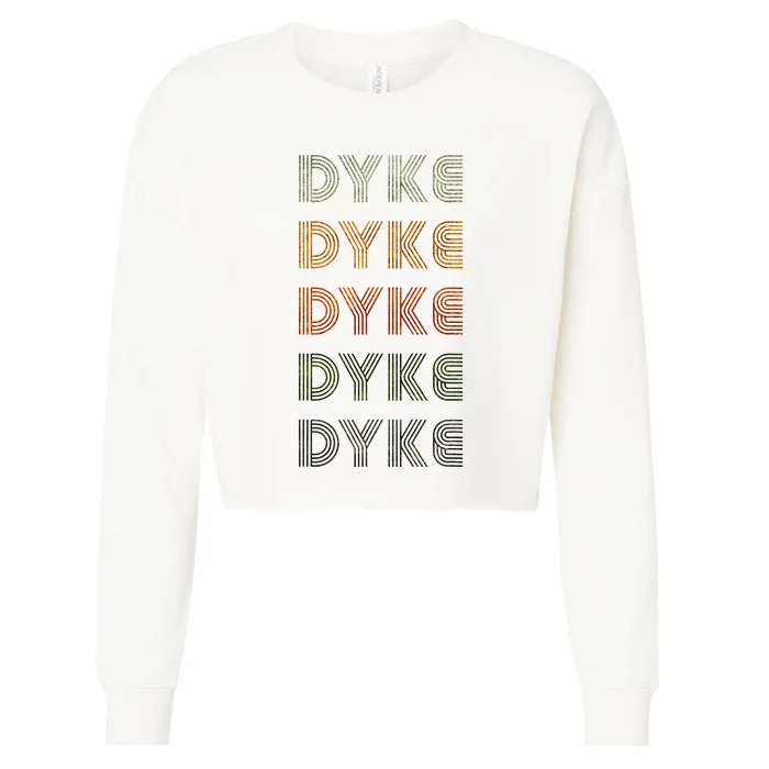 Love Heart Dyke Grunge Vintage Style Black Dyke Cropped Pullover Crew