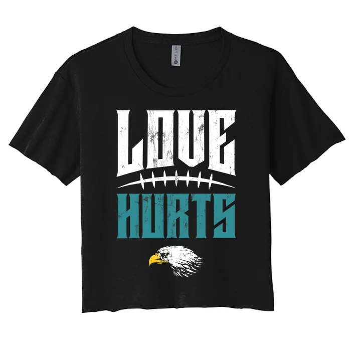 Love Hurts Distressed Women's Crop Top Tee