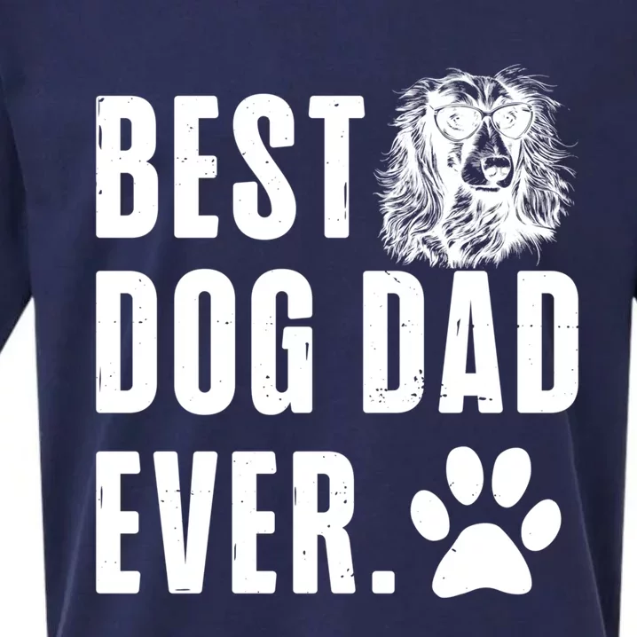 Long Haired Dachshund Daddy Dad Best Dog Dad Ever Gift Sueded Cloud Jersey T-Shirt