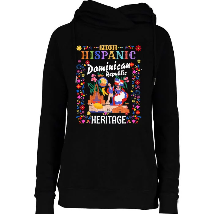 Latin Heritage Dominican Flag Idea Dominican Republic Womens Funnel Neck Pullover Hood