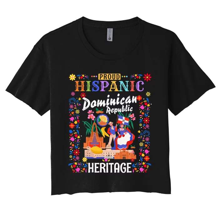 Latin Heritage Dominican Flag Idea Dominican Republic Women's Crop Top Tee