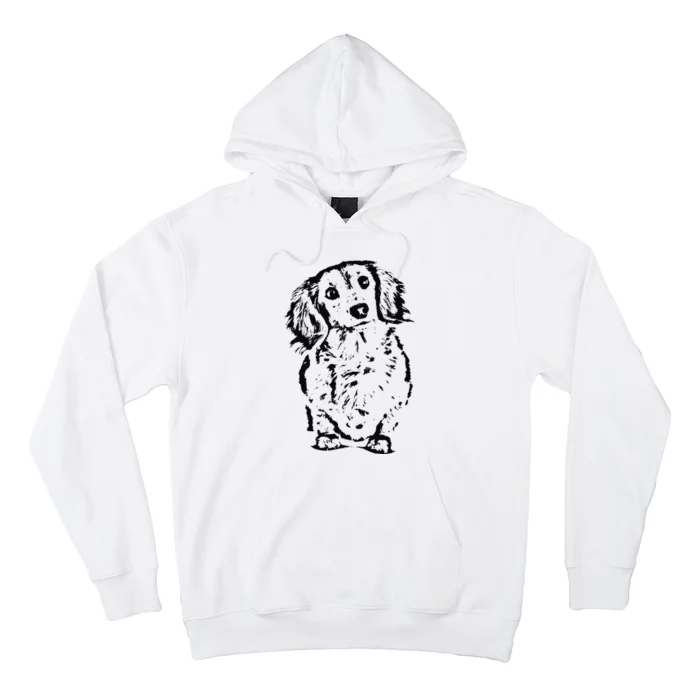 Long Hair Dachshund Lover Doxie Mom Dad Cute Wiener Dog Hoodie