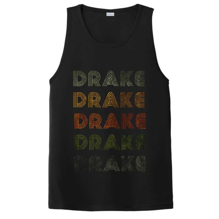 Love Heart D.R.A.K.E Grunge Vintage Style Black Performance Tank